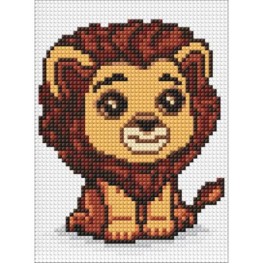 Алмазная мозаика без подрамника для детей "Царь животных" AMM1024, 15х20 см