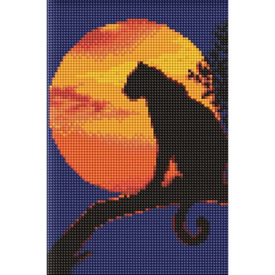 Алмазная мозаика без подрамника "Грация пантеры" AMC8020, 20х30 см