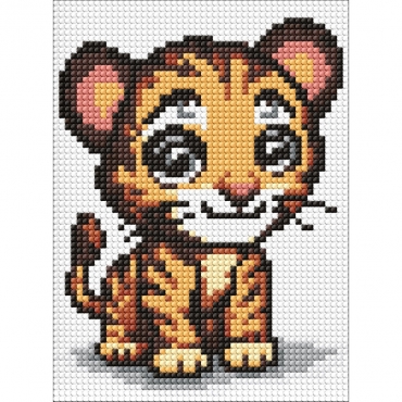 Алмазная мозаика без подрамника для детей "Маленький хищник" AMM1023, 15х20 см