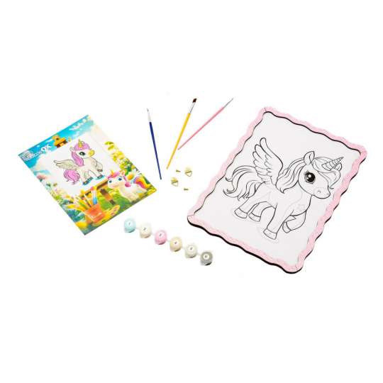 Картина по номерам "Единорог" Puz-22943 формат А4 кисточка, краски, крепеж для стены
