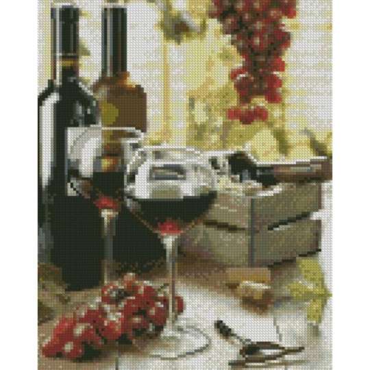 Алмазная мозаика "Вино в бокалах" HX446 30х40 см 