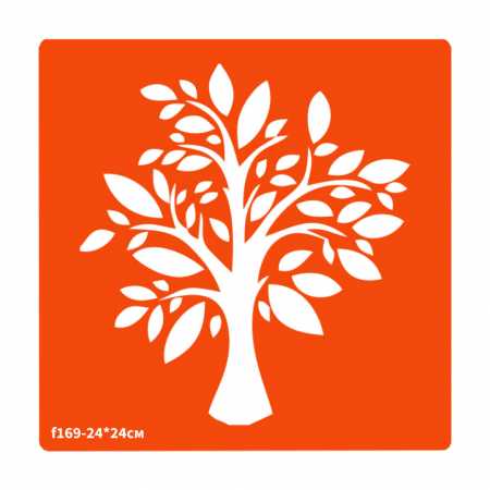 Трафарет для био-тату Дерево f169-24*24см, размер 24х24см