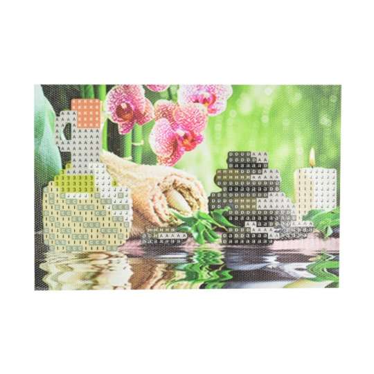 Алмазная мозаика "Гармония и спокойствие" YAB28548 без подрамника, не полная выкладка 10х15 см