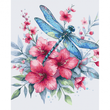 Картина по номерам "Стрекоза в цветах" 11693-AC 40x50 см