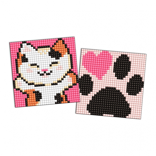 Алмазная мозаика "Пушистые объятия" Идейка AMG1048 9x9 см