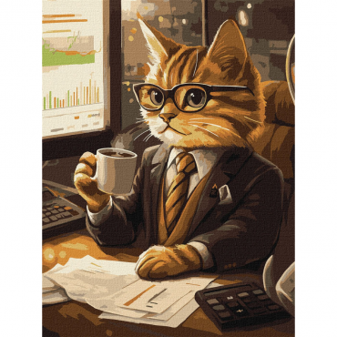 Картина по номерам "Кот-бизнесмен" Идейка KHO6682 30х40 см