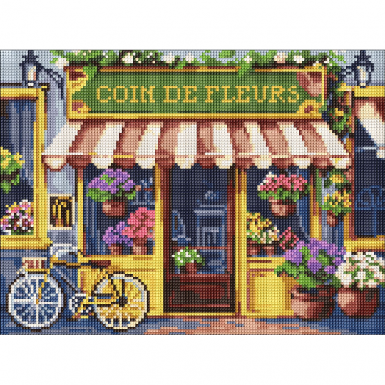 Алмазная мозаика без подрамника "Цветочный уголок" Идейка AMC8056 30х40 см