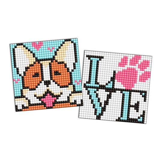 Алмазная мозаика "Милая собачка" AMS1047 на самоклеящейся основе 9x9 см 