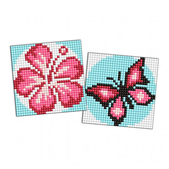 Алмазная мозаика "Розовый цвет" AMS1063 на самоклеящейся основе 9x9 см 