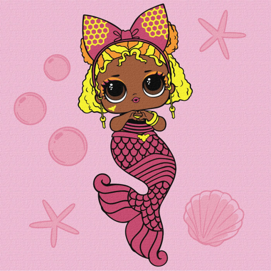 Картина по номерам "L.O.L. Surprise! Mermaids Queen Bee" KHO6265, 40х40 см