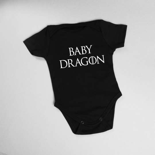 Бодик GoT "Baby dragon", Чорний, 80 р. (1 рік), Black, англійська