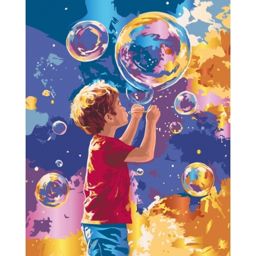 Картина по номерам "Яркие пузыри" 10449-AC с металлизированными красками 40х50 см                            