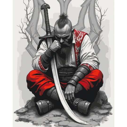 Картина по номерам "Казак с саблей" 10178-AC 40х50 см                                                        