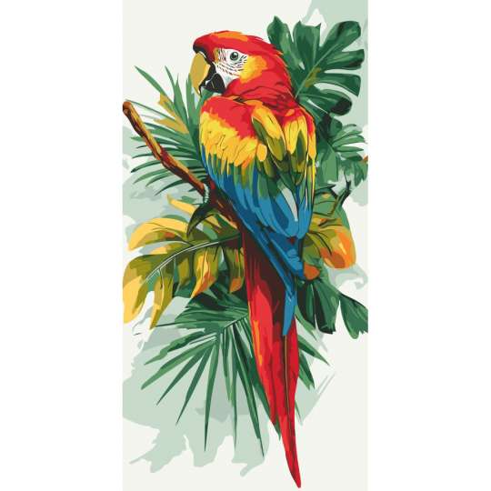 Картина по номерам "Яркий ара" 11721-AC 40х80 см