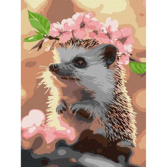 Картина по номерам "Ежик в вишневом цветении" ©art_selena_ua KHO6756, 30х40 см 
