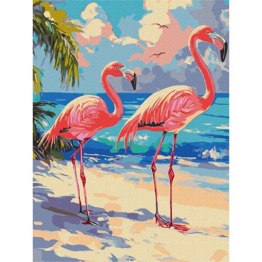 Картина по номерам "Розовые фламинго" ©art_selena_ua KHO6775, 30х40 см