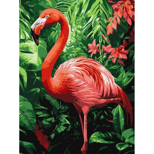 Картина по номерам "Фламинго в тропиках" ©art_selena_ua KHO6779, 30х40 см