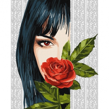 Картина по номерам "Красочная поэзия: Красная роза" ©art_selena_ua KHO8610, 40х50 см