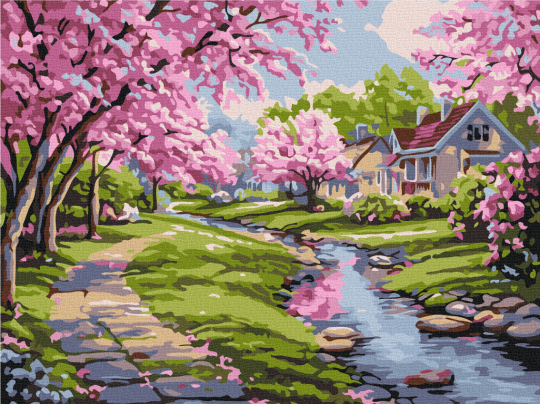 Сакура біля будинку