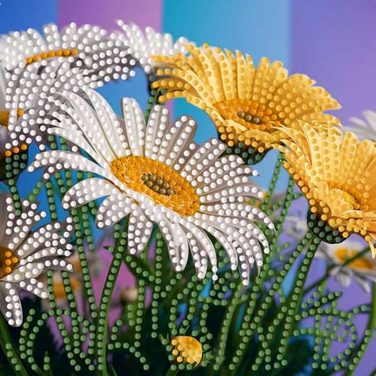 Алмазная мозаика "Желто-белый букет" ZAV1818-18, 18х18 см