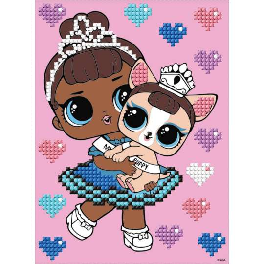 Алмазная мозаика "L.O.L. Surprise! Miss Baby With Miss Puppy" AML1201, 15x20 см 