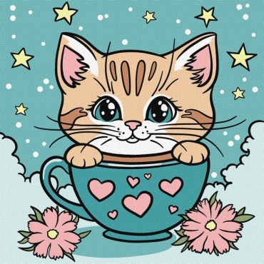 Картина по номерам "Замечательный котик" ©art_selena_ua KHO6280, 25х25 см