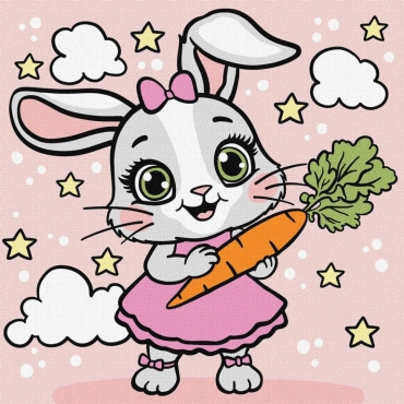 Картина по номерам "Морковка" ©art_selena_ua KHO6281, 25х25 см