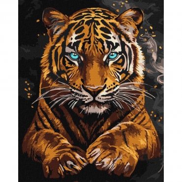 Картина по номерам "Дикий тигр" ©art_selena_ua KHO6812, 40x50 см 