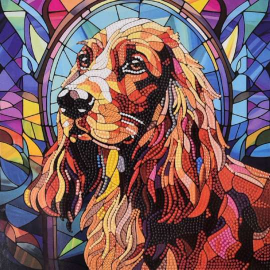 Алмазная мозаика "Верный пес" DEEX16302 неполная выкладка 30х30 см