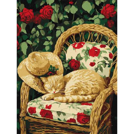 Картина по номерам "Кот в саду" KHO6712, 30х40 см