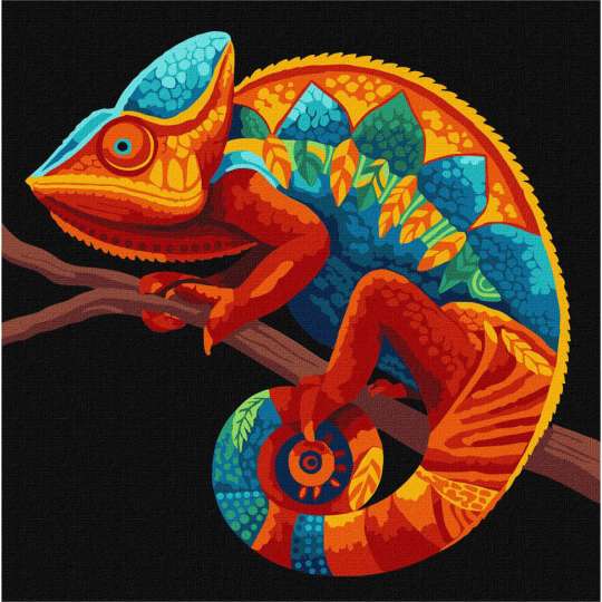 Картина по номерам "Темный хамелеон" KHO6835, 30х30 см