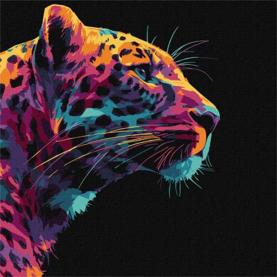 Картина по номерам "Яркий леопард" KHO6824, 30х30 см