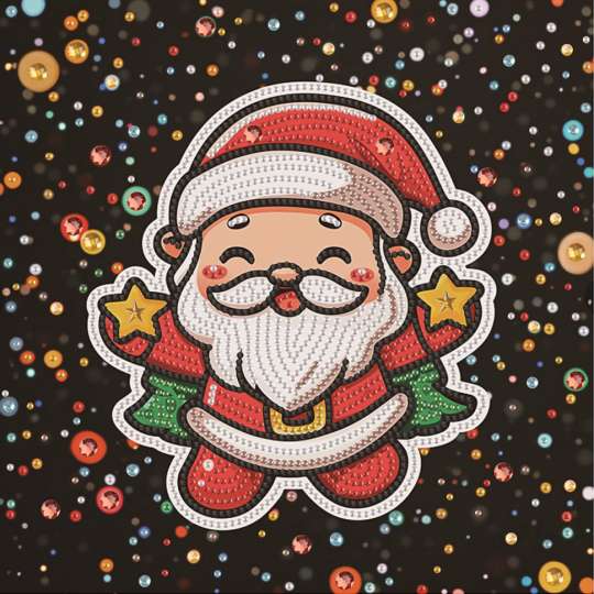 Алмазная мозаика "Милый Санта" DBS52209 неполная выкладка 25х25 см