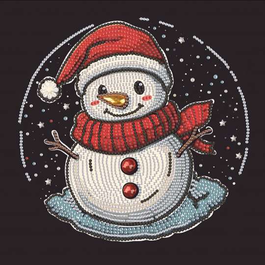 Алмазная мозаика "Снеговик" DBS52205 неполная выкладка 25х25 см