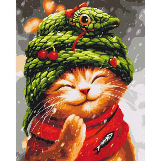 Картина по номерам "Новый год со змейкой" © Марианна Пащук BS54254, 40х50 см