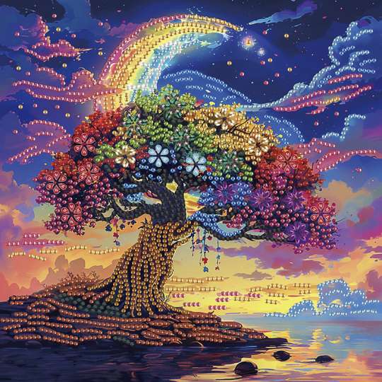 Алмазная мозаика "Дерево мечты" BH021 неполная выкладка 25х25 см