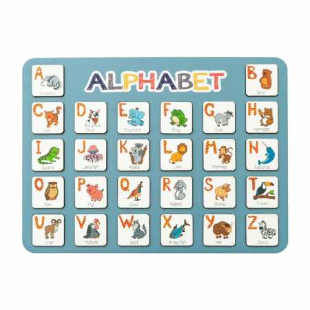 Деревянный алфавит-вкладыш английский "ALPHABET" 3240-03-002 синий 29х39 см