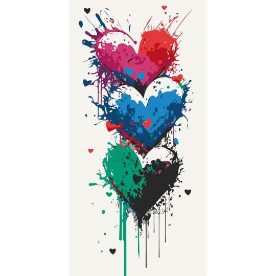 Картина по номерам "Три сердца" 16518-AC 40х80 см