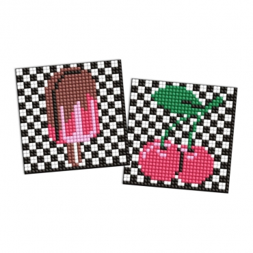 Алмазная мозаика "LOL Surprise! Вишни и мороженое" AMG1109 на самоклеящейся основе 9x9 см