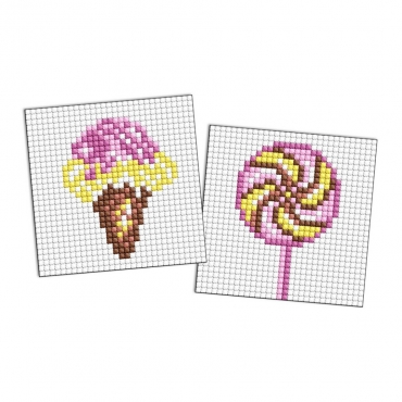 Алмазная мозаика "LOL Surprise! Мороженое и леденец" AMG1183 на самоклеящейся основе 9x9 см