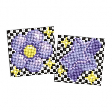 Алмазная мозаика "LOL Surprise! Фиолетовый цветок и звезда" AMS1180 на самоклеящейся основе 9х9 см