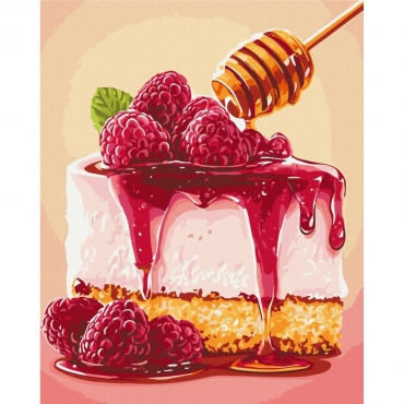 Картина по номерам "Малиновый чизкейк" BS54445, 40х50 см