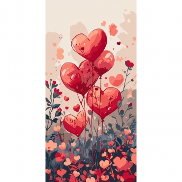 Картина по номерам "Воздушные сердца" 16517-AC 40х80 см