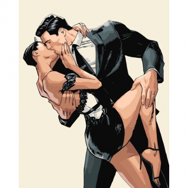 Картина по номерам "Поцелуй по ту сторону ночи" ©arttem_illustration 16142-АС 40х50 см