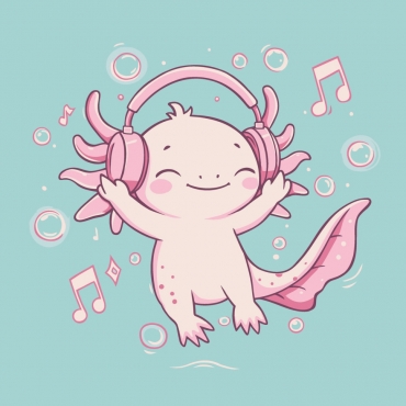 Картина по номерам "Аксолотль в ритме музыки" ©arttem_illustration 15618-AC 30х30 см