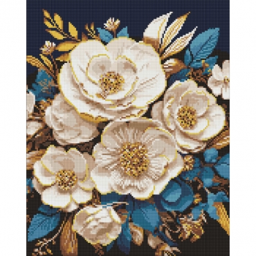 Алмазная мозаика без подрамника "Белая симфония" AMC20154 с АВ стразами 40х50 см