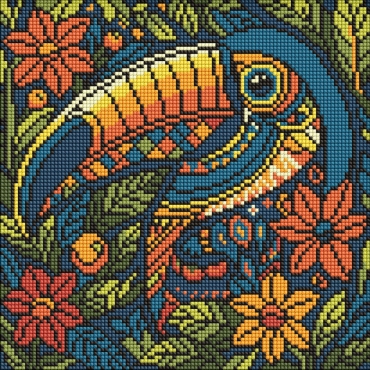 Алмазная мозаика "Витраж. Тукан" AMO8332, 30х30 см