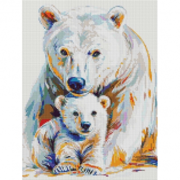 Алмазная мозаика "Белые медведи" DRBS1251, 30х40 см