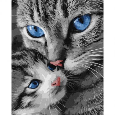 Картина по номерам "Мурчащая мама" KHO6945, 40х50 см