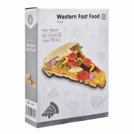 Конструктор детский "Western fast food: Pizza" 1024A-4, пластик, 79 деталей